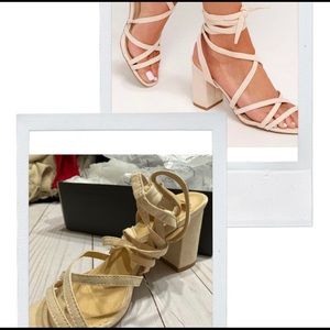 LULUS BEIGE LACE UP HEELS
